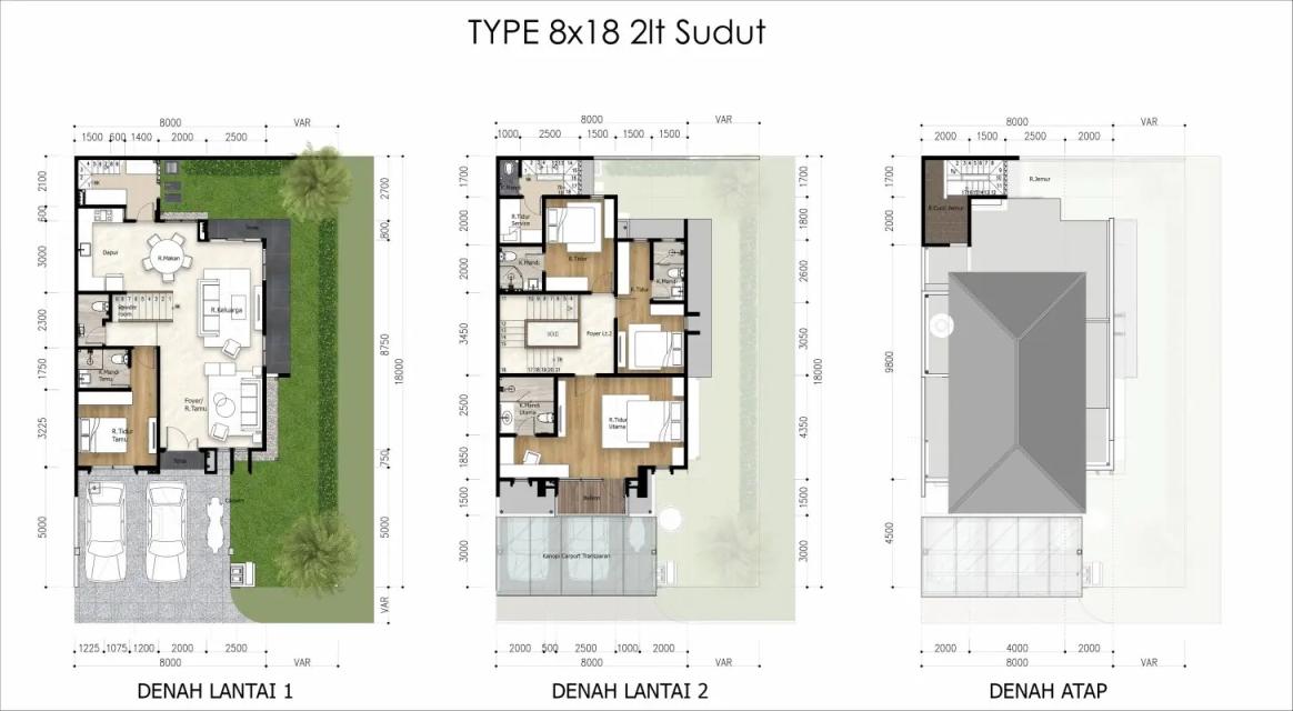 Grand Pasadena Village Type 8 x 18 Hoek 2 Lantai